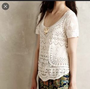 Anthropologie Lace Top Meadow Rue